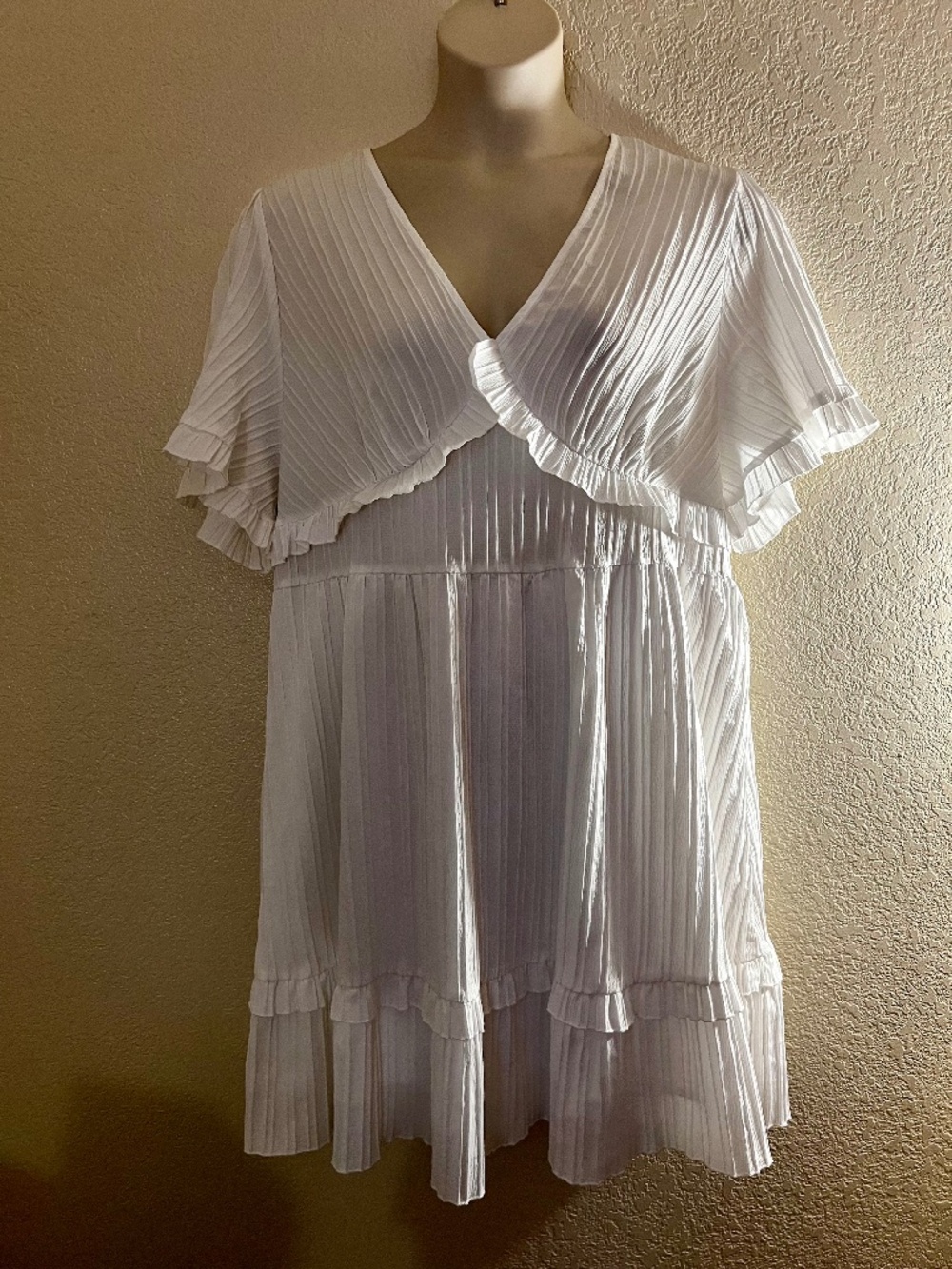White Ruffle Summer Dress